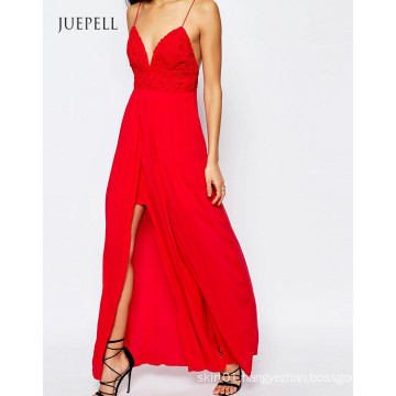 Private Party Maxi Long Dress in Crimson